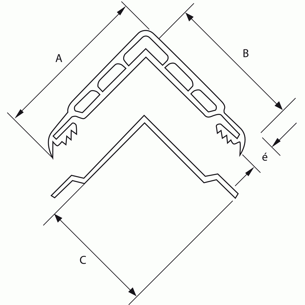 Protection de coin sur 3 côtés - carré - angle à 90° - ANGL'ISOL® WATTELEZ