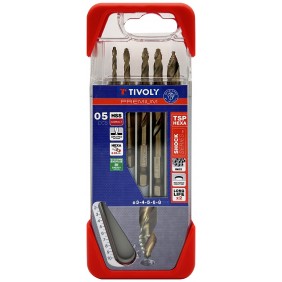 Coffret de 5 forets métaux TSP HSS Cobalt taillés meulés - Ø3-4-5-6-8mm TIVOLY