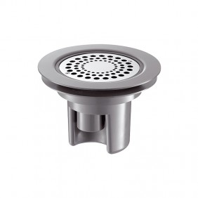 Siphon sol souple avec grille inox Ø114 mm - sortie intégrée Ø40 mm DELABIE