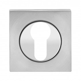Rosace 3 pièces carrée en inox poli et satiné - série EZ1340 KARCHER DESIGN