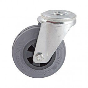 Roulette à bandage caoutchouc gris à oeil pivotant AVL