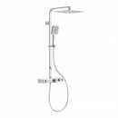 Colonne de douche thermostatique avec tablette verre blanc - Ocean SCHÜTTE