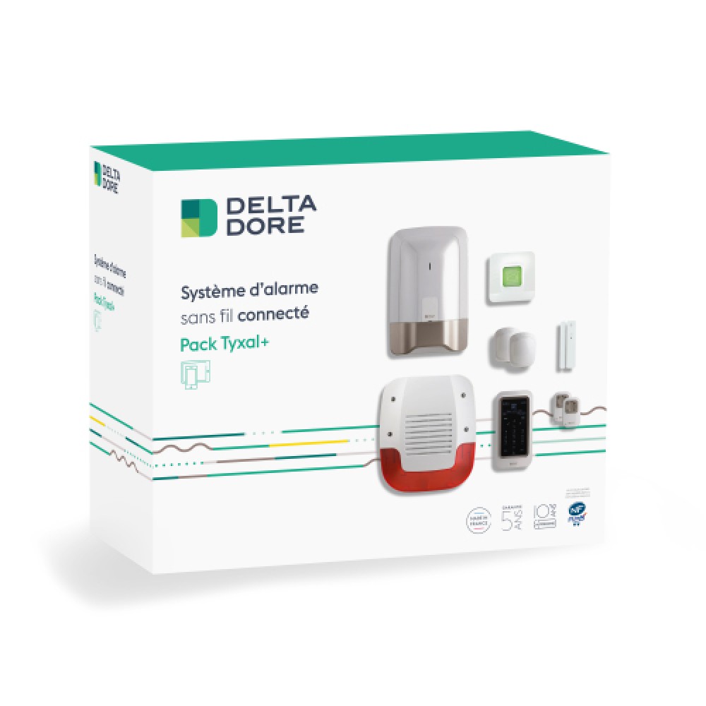 Pack alarme 8 zones sans fil - avec box maison connectée - Tyxal+ DELTA DORE