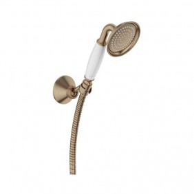 Set de douche retro avec douchette flexible et support - bronze - Louise JACOB DELAFON