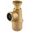 Siphon pour évier en laiton brut à culot démontable - certifié NF VALENTIN