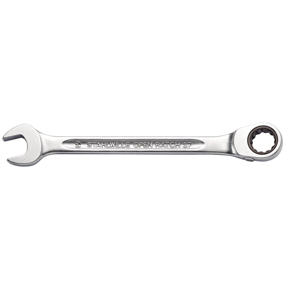 Clé à Cliquet Fourchette SW-Stahl 27 Mm - Denture Fine 72 Dents - Chrome Vanadium - Longueur 297 Mm