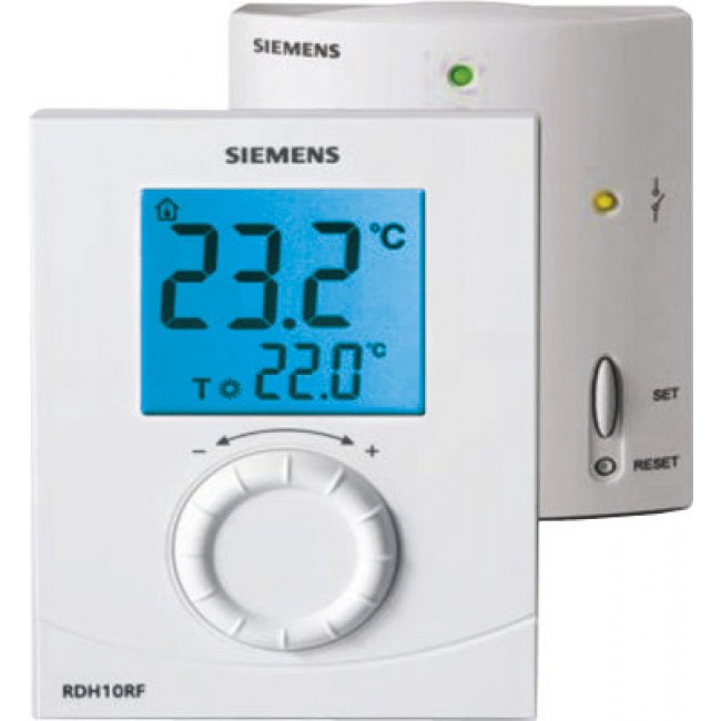 Thermostat d'ambiance sans fil RDH10RF + récepteur SIEMENS