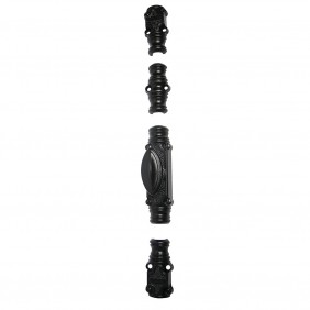 Fausse crémone décorative RY59D pour tringle 1/2 ronde 16x8 mm - noire JARDINIER MASSARD