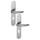 Lot de poignées de porte sur grandes plaques - aluminium inox - Atlanta HOPPE
