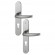 Lot de poignées de porte sur grandes plaques - aluminium inox - Atlanta