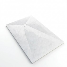 Receveur de douche effet pierre - ardoise blanc mat - Stone 2 AURLANE