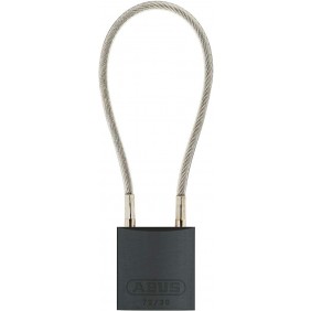 Cadenas de consignation - câble inox gaîné 20 cm - corps Titalium noir ABUS
