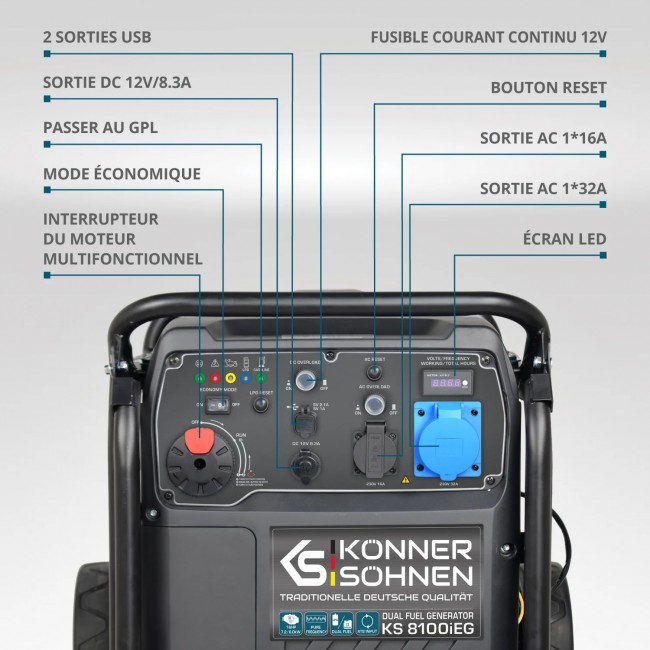 Groupe électrogène Inverter à essence:gaz - 8,5 kW - 230V - KS 8100iEG - Bricozor 2.jpeg KONNER & SOHNEN