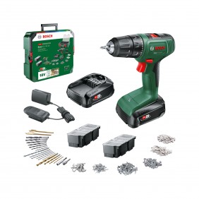Perceuse visseuse EasyDrill 18V-40 + SystemBox + 2 batteries 1,5Ah + 241 accessoires - 06039D8007 BOSCH