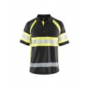 Polo de travail haute-visibilité anti-UV 3338 - noir et jaune fluo BLAKLADER