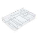 Kit de 8 organisateurs de tiroir en plastique transparent EMUCA
