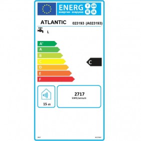 Chauffe-eau électrique horizontal - mural - blindé - 200 L - Chauffeo ATLANTIC