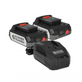 Pack 2 batteries 20V 2,0Ah et chargeur - KS 20V2-1-DUAL KONNER & SOHNEN