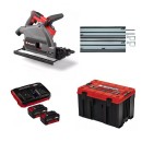Pack scie plongeante Pro + 2 rails de guidage, coffret et starter kit 36V - Power X-Change EINHELL