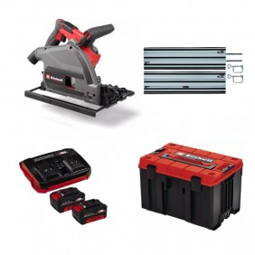Pack scie plongeante Pro + 2 rails de guidage, coffret et starter kit 36V - Power X-Change EINHELL