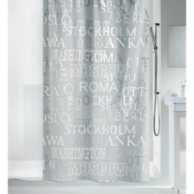 Rideau de douche - 180 x 200 cm - Argent - Peva - Cities SPIRELLA