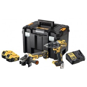 Kit 2 outils sans fil XR 18V 5Ah perceuse DCD791 + meuleuse DGC405 DEWALT
