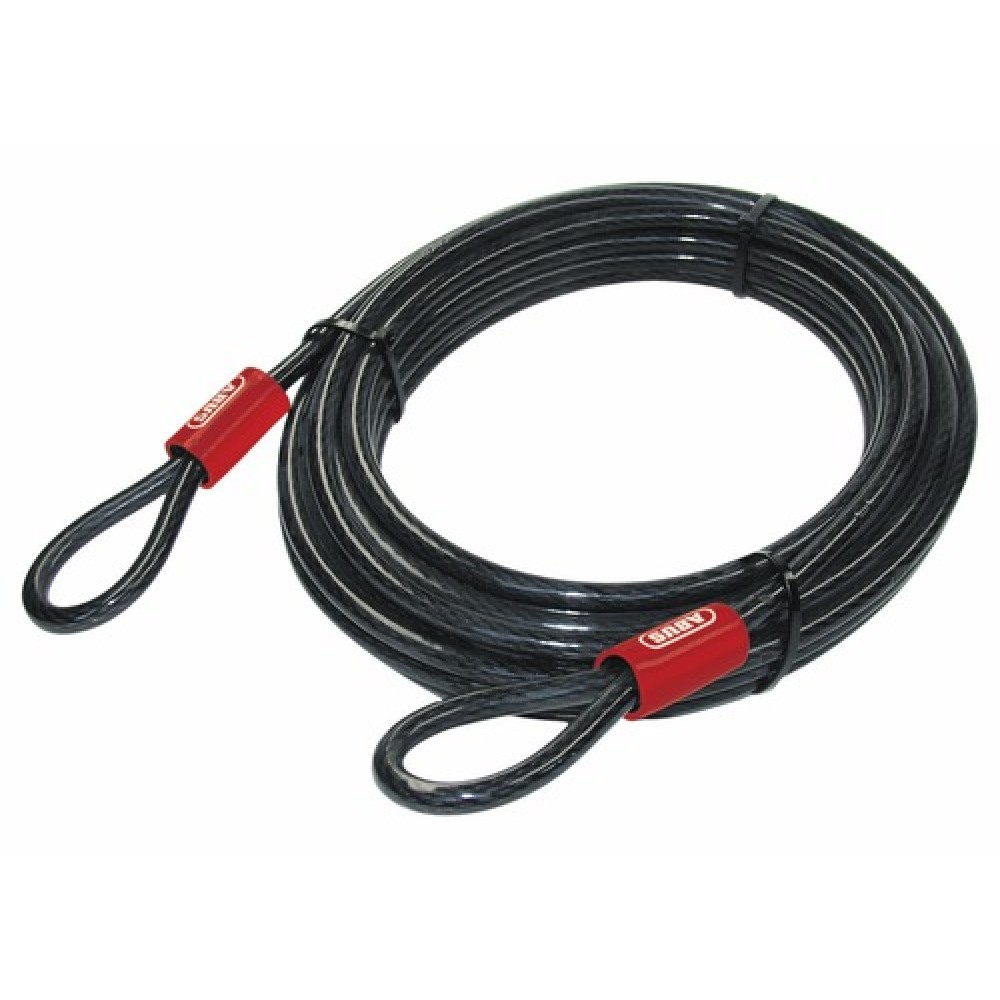 Épaisseur : 4 mm 3 à 4 1 m – 50 m Câble antivol Longueur : 20 m Drahtseile24 Câble à passants en acier gainé avec œillets et cadenas ABUS 