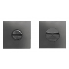 Paire de rosaces affleurantes carrées en inox gris titanium - série EZ180Q - condamnation KARCHER DESIGN