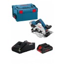 Scie circulaire 165 mm sans fil GKS 18V-57 G + coffret L-BOXX + Pack batterie ProCORE18V 4.0Ah avec chargeur GAL 18V-40 BOSCH