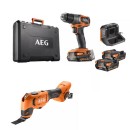 Pack perceuse à percussion Brushless 18V + Multitool 18V - CK18-AR-2BX-X02B AEG Powertools