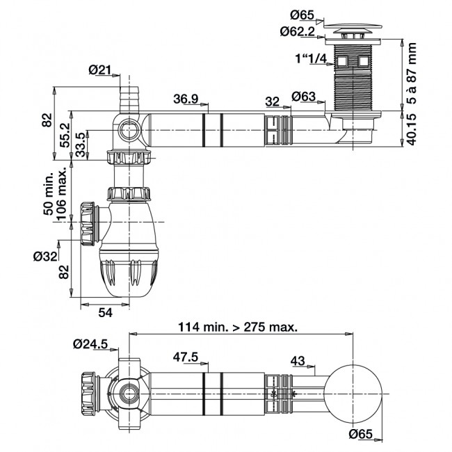 Schéma - Ensemble complet universel TBXP - extra-plat - Bricozor VALENTIN
