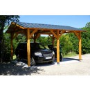 Carport en bois Douglas - 6 poteaux - 550 x 650 cm CPBF