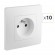 Prises de courant 2P+T - 16A - blanc - boîte de 10 - Caly