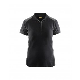 Polo de travail femme en coton 3390 - noir et gris clair BLAKLADER