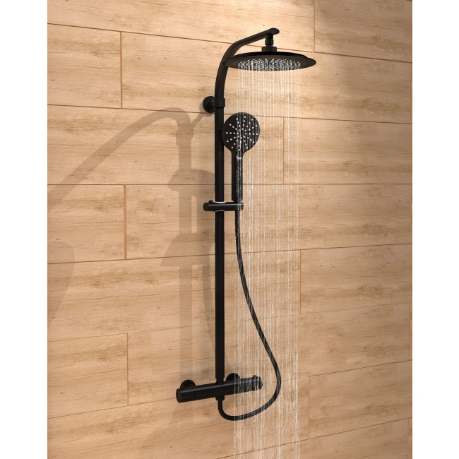 Colonne de douche - mitigeur Thermostatique - Noir Mat - Madura Fresh 6.jpg SCHÜTTE