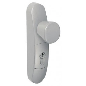 Poignée à bouton fixe pour serrure antipanique - EN 3600 gris aluminium métallisé JPM