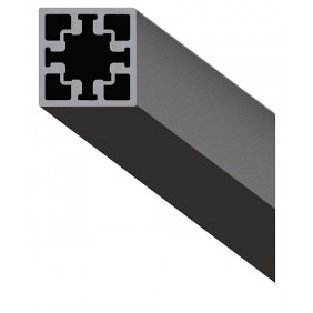 Profil aluminium noir en tube carré pour système Cadro - longueur 3 m HETTICH