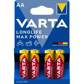 4 X Pile alcaline Longlife Max Power - AA ou AAA VARTA