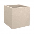 Pot carré Volcania'Up - beige calcaire - 30x30 cm - 21 litres - 13757 EDA PLASTIQUES