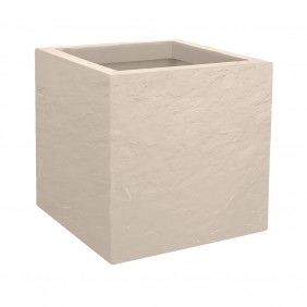 Pot carré Volcania'Up - beige calcaire - 30x30 cm - 21 litres - 13757 EDA PLASTIQUES