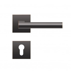 Poignées de porte sur rosaces carrées affleurantes Madeira - bronze antique KARCHER DESIGN