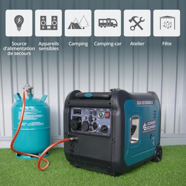 Groupe électrogène Inverter à essence:gaz - 5,5 kW - 230V - KS 5500iEG S - Bricozor 7.jpeg KONNER & SOHNEN