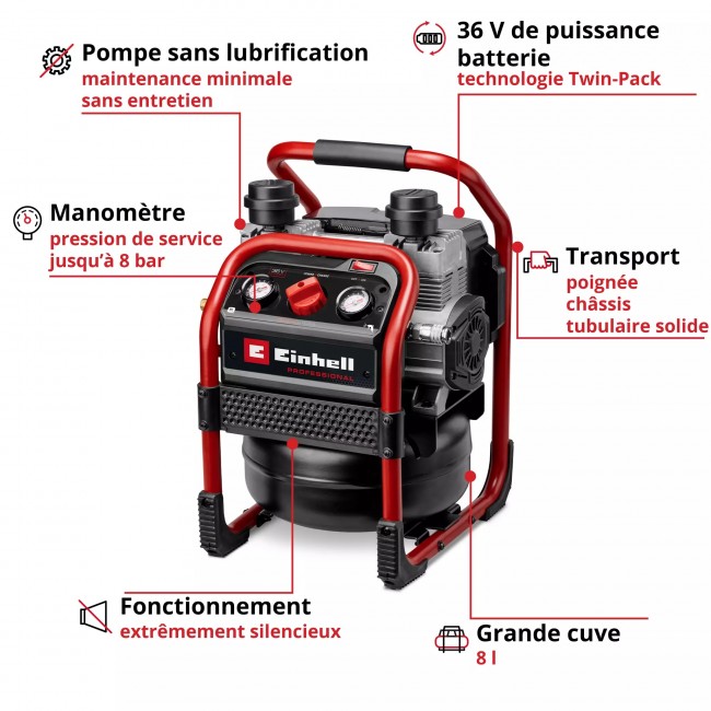 Compresseur à air Pro SILENZZO 36:210 - 36V - 8 bar - Power X-Change 2.jpeg EINHELL