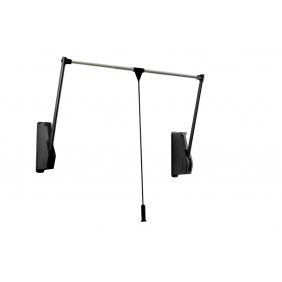 Penderie escamotable double 10 kg - fixation murale - WALL LIFT - noir AMBOS