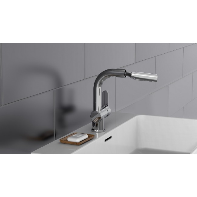 Mitigeur de lavabo - Avec mousseur extractible - chromé - London 2.jpg SCHÜTTE