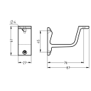 Schéma - Support de rampe plat - fixation au mur - anodisé - Bricozor.png HERMETA