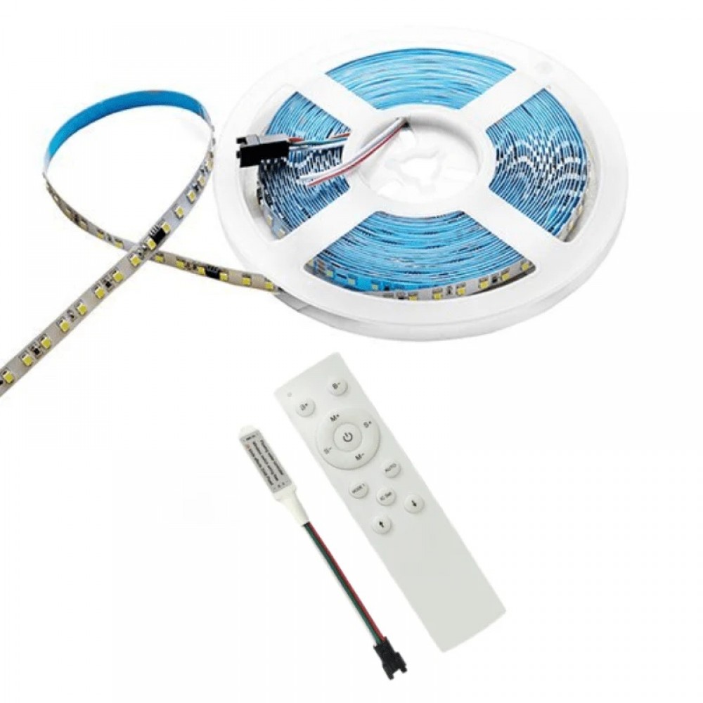 Kit ruban LED Dynamique 10W/m avec télécommande - longueur 10 mètres ...
