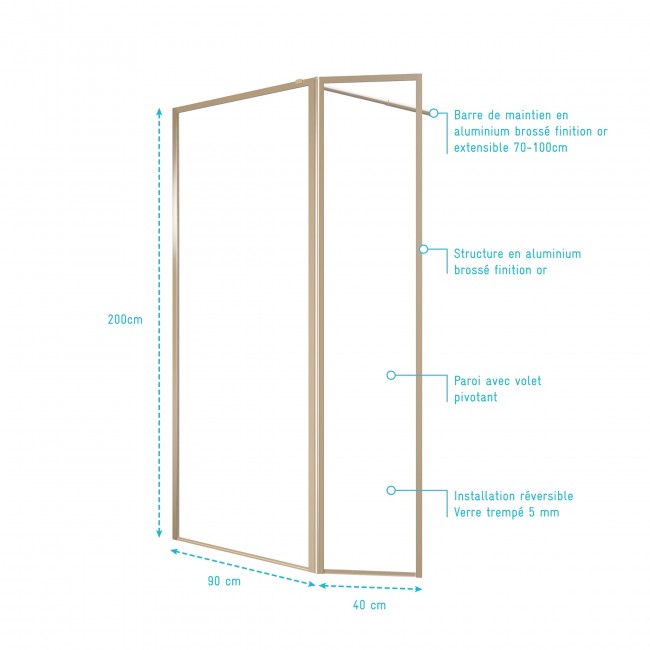 schema-paroi-de-douche-fixe-volet-or-brosse-verre-transparent-90+40x200cm-golden-edge-aurlane.jpg AURLANE