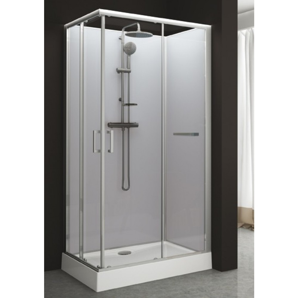 Cabine de douche 80 x 80 cm - style industriel - porte pivotante - Graphic  AURLANE