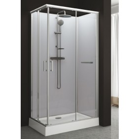 Cabine de douche rectangulaire - 100 x 80 portes coulissantes - Kara LEDA